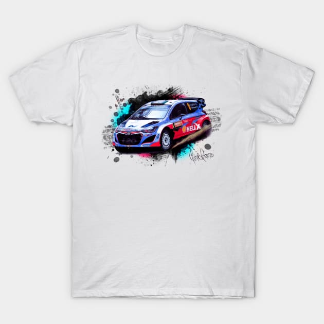 Hayden Paddon's Hyundai i20 WRC T-Shirt by Mario Ramos Rally Art